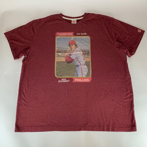 HOMAGE Other - Mike Schmidt Philadelphia Philles MLB Maroon Homage Short Sleeve Shirt Mens 3XL